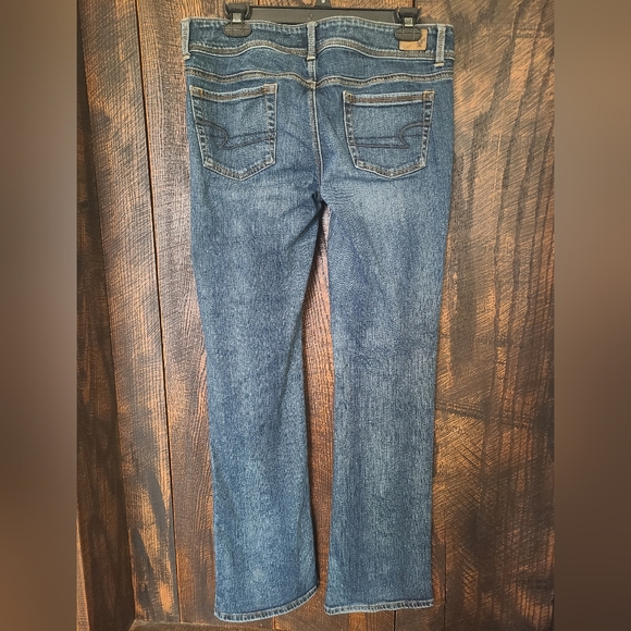 American Eagle Stretch Kick Boot Blue Denim Jeans Women’s Size 10 Long 2013 - Picture 2 of 12